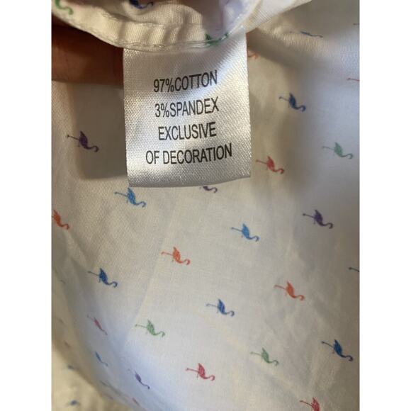 Tailorbyrd Shirt Mens XXL White Flamingo AOP Button Up Flip Cuff Office Party - Picture 7 of 13